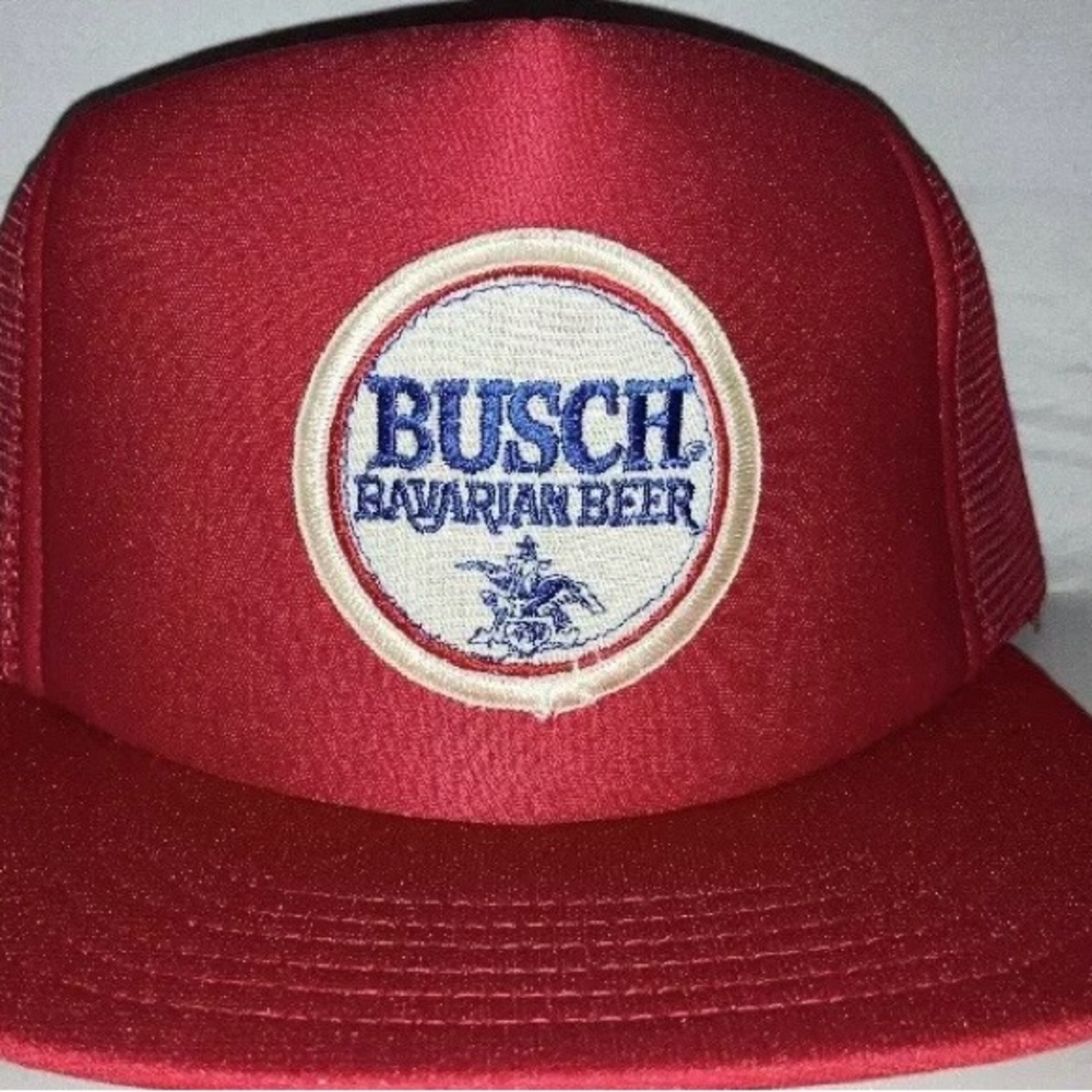 Vintage Busch Bavarian Beers Snapback Trucker hat cap 80s 90s made in usa